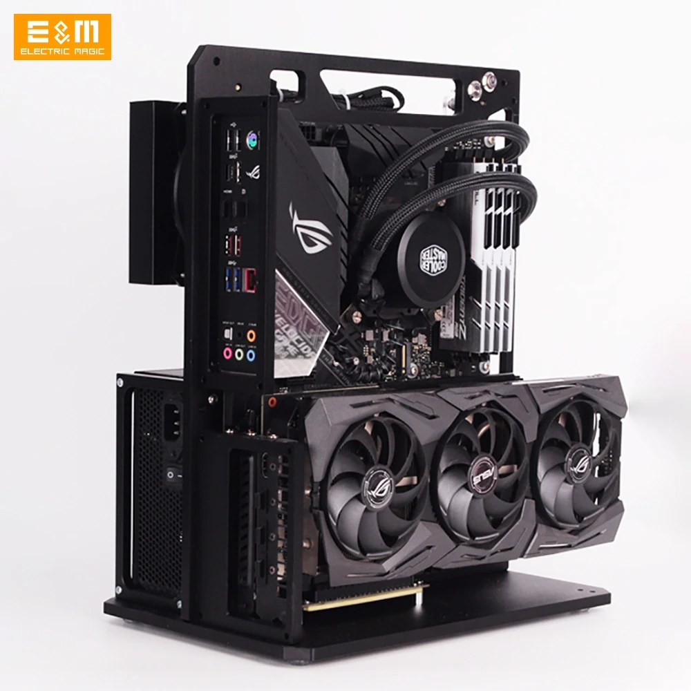 Test Bench MATX Computer Open Air Case A4 Bracket Water Cooling Aluminum DIY Bare Frame Support