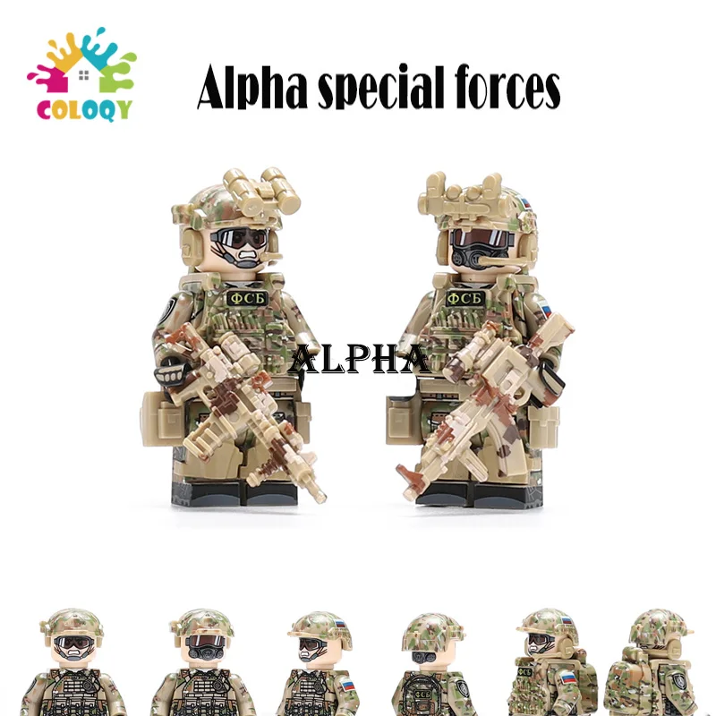New Military Blocks Russia Alpha Specia Force Soldiers Building Figures Bricks Educational Toys For Boys Christmas Gifts | Игрушки и