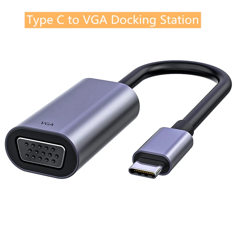 

Cable VGA Adapter Type C to Female VGA Adapter Cable Male to Female Converter for MackBook Huawei Xiaomi Samsung HD Video