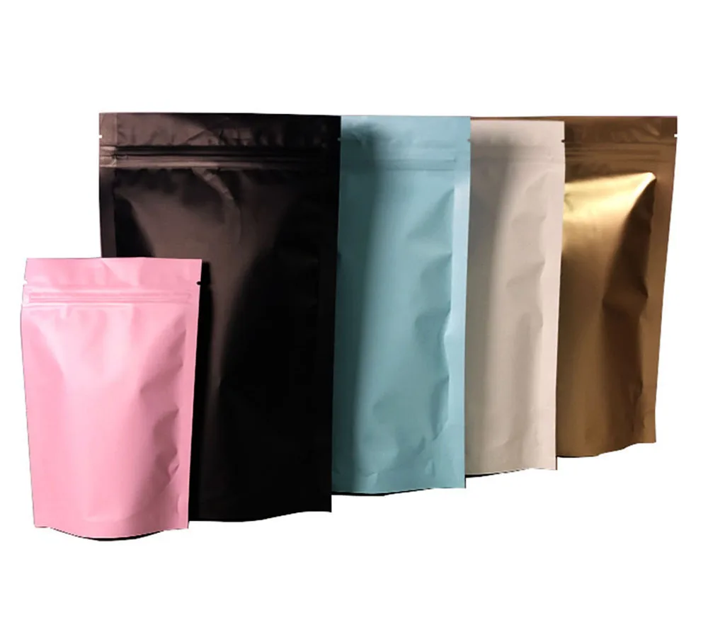 Толстые Матовые черные белые розовые стоячие мешочки 100 шт. термосъемная