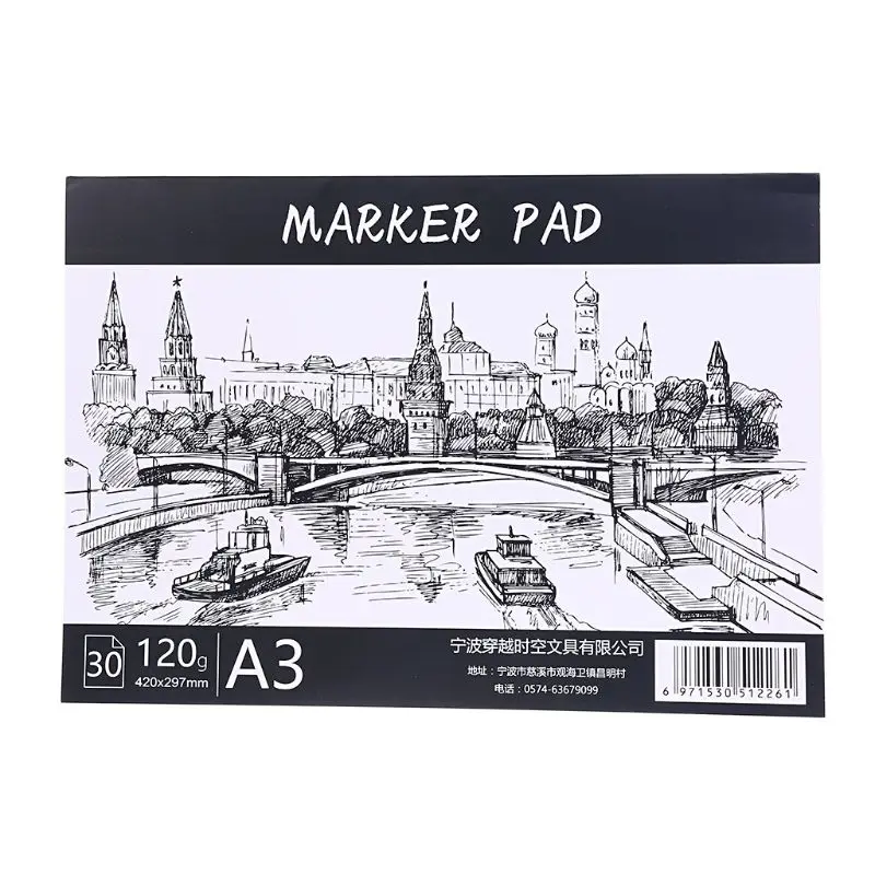 

High quality A3/A4/B5 Drawing Paper Pad Notebook Sketch Book for Marker Art Paiting Diary Student Gifts 30 Sheets