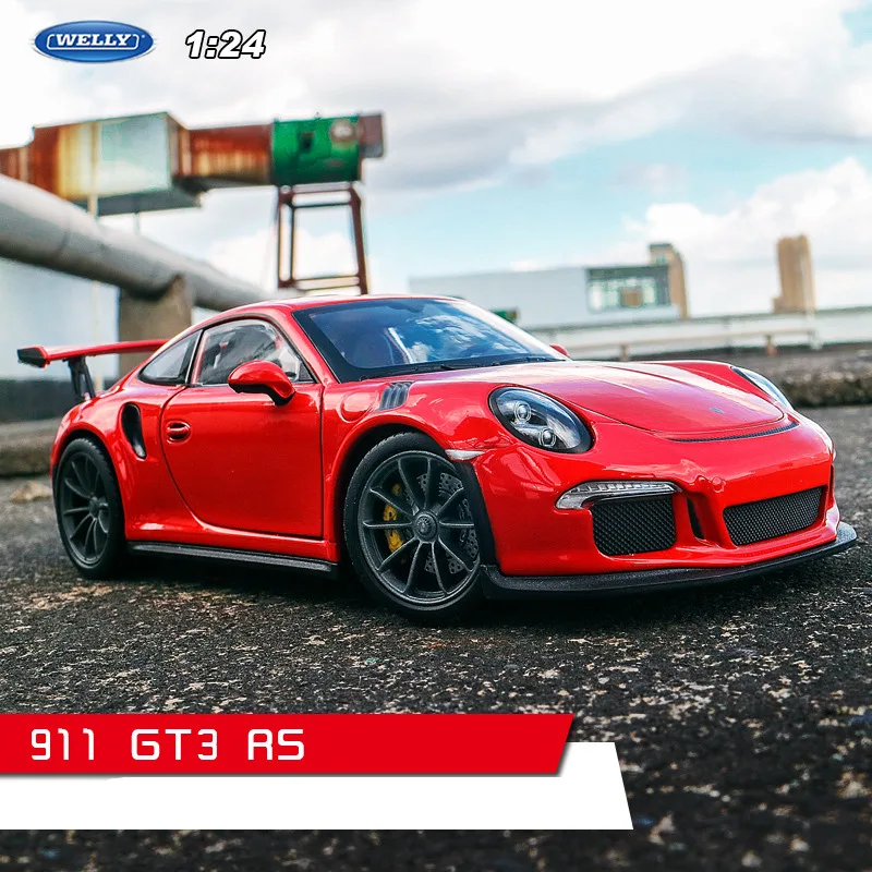 911 GT3 RS Welly 1:24 Porsche 911 CarreraRS автомобиль сплав модель автомобиля Моделирование Украшение автомобиля коллекция Подарочная игрушка Литье под давлением модель игрушка для мальчиков - Цвет: 911 GT3 RS
