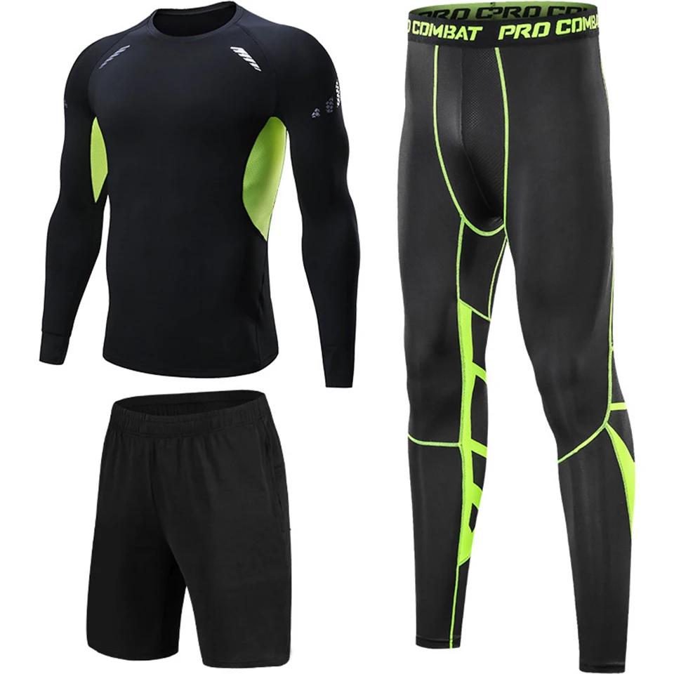 

MMA T-shirt+Shorts+Pant Boxing Jerseys 3Pcs/set MMA Rashguard Compression Running Basketball Tights Sportsuits MMA Gym Clothing