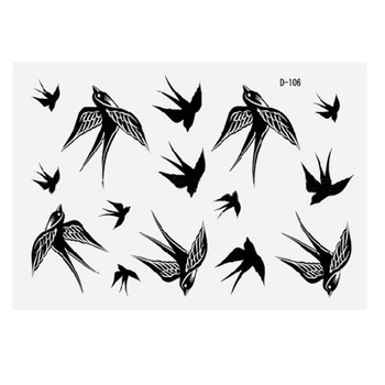 

2Pcs Fashionable Swallow Bird Plum Blossom Temporary Tattoo Stickers Body Art Removable Disposable Sticker Accessories