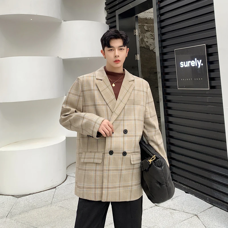 Men's suit 2019 autumn/winter new slim button decoration long sleeve suit jacket loose casual lapel personality young men's wear Men's suit 2019 autumn/winter new slim button decoration long sleeve suit jacket loose casual lapel personality young men's wear