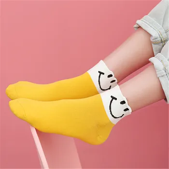 

Korean Kawaii Expression Happy socks women cotton socks Cute College Short Funny Ankle Socks Breathable sokken