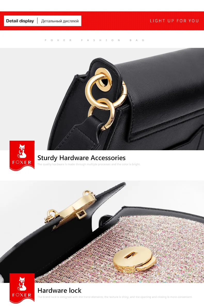 FOXER Fashion Girl Crossbody Bag Glett luxury Messenger Bag Split Leather Women Designer Bag Chic Flap Female Brand Shoulder Bag