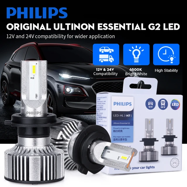 Philips H7 Led H4 H8 H11 H16 9005 9006 9012 Hir2 Hb3 Hb4 Ultinon Essential  Led Bulb For Cars 6000k Auto Headlight 2pc - Car Headlight Bulbs(led) -  AliExpress