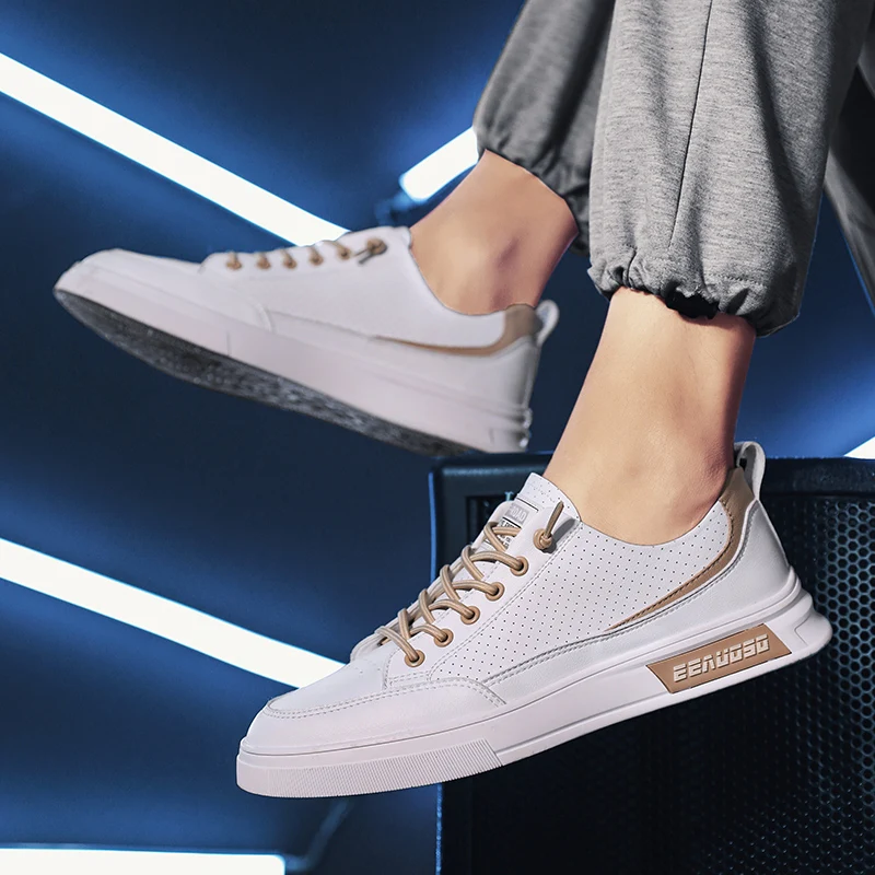 Lo mejor new balance blancas-zapatos casuales de cuero 2022 - Aliexpress