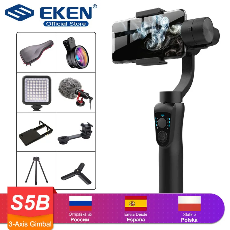 

3-Axis Handheld Gimbal Stabilizer Active Track w/Focus Pull & Zoom for iPhone 11 8 Huawei Samsung Smart Phone PTZ Action Camera