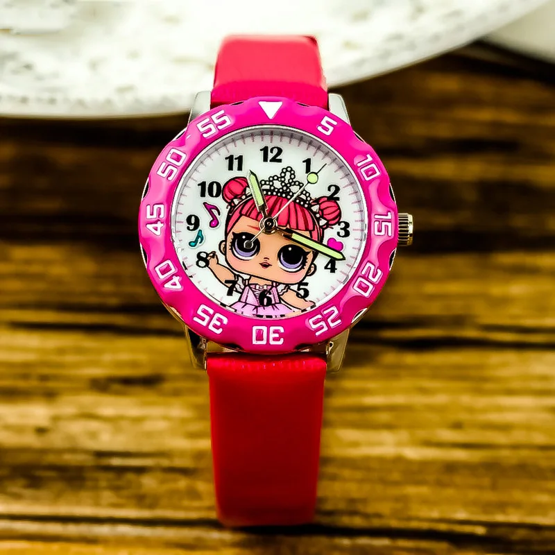LOL surprise Figure Toys Dolls Children's Luminous Watches Kids Student leather Wrist Digital Watch Clcok Girl's Birthday Gifts |