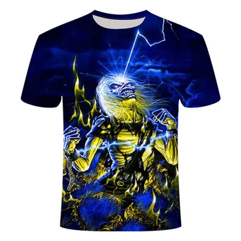 

summer hot-sale metal T-shirt ROCK BAND 3d t shirt Summer horror tshirt 3d Men fashion t-shirts street Hip-hop style Tops & Tees
