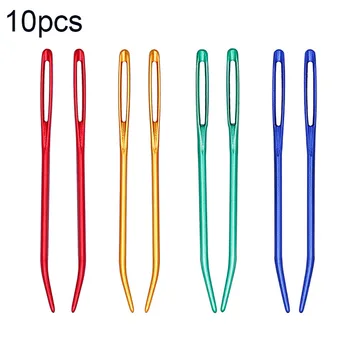 

10 Pieces Sturdy Yarn Needle With Curved Tip Tapestry Needle Sewing Needles for Knitting, Random Color