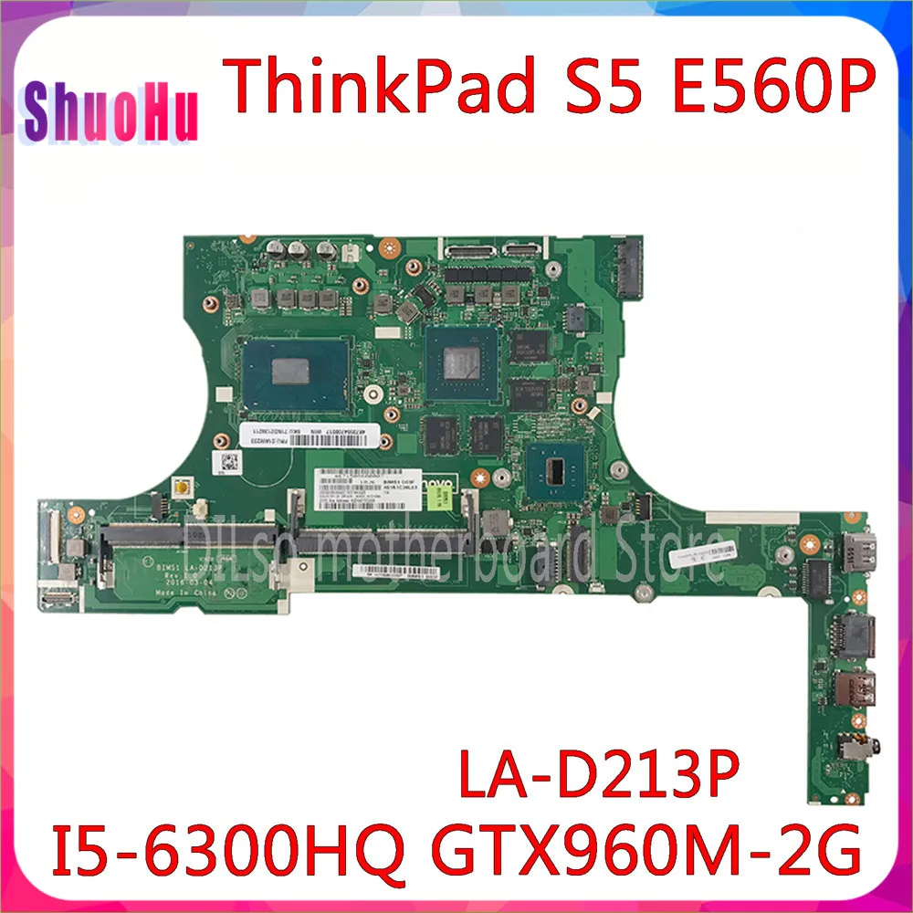 KEFU LA-D213P для Lenovo Thinkpad S5 E560P материнская плата DDR4 HM87 Intel I5-6300HQ CPU GT960M-2GB 100%