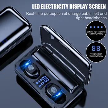 

Earphone Bluetooth 5.0 8D Stereo Wireless Headphones Sport Waterproof Handsfree Earbuds Headset with 2000 mAh Power Bank