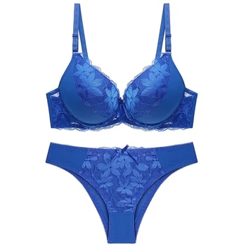 

Women Underwear Solid Bra Briefs Sets Sexy Plus Size Lingerie Suit Lace Bra And Panties Female Push Up Bra Set