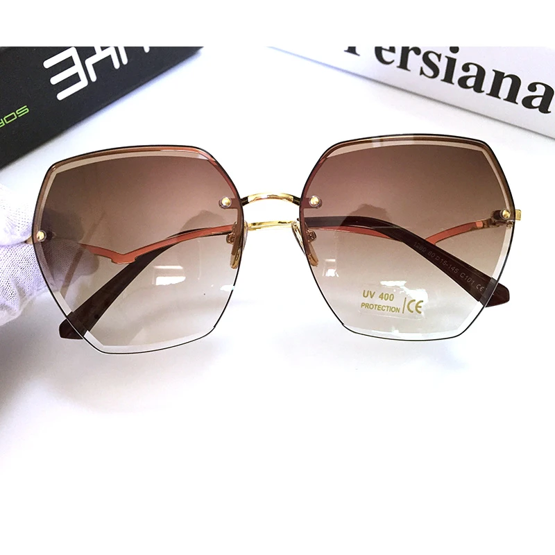 New Oversized Brown Sunglasses 2021 Fashion Square Shades For Women Big