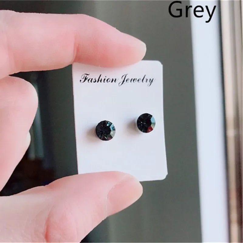 Grey 1 пара Здоровья Потери Веса серьги акупунктурные серьги магнитные здоровья цветные алмазные серьги - Цвет: Grey