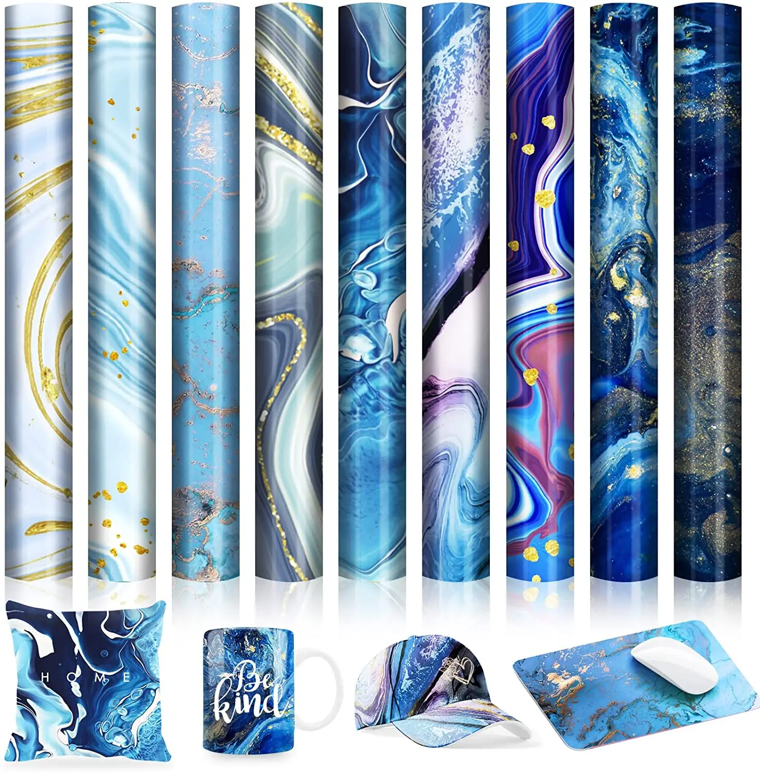 Lucky Goddness Inchiostro Di Trasferimento Infusibile In Marmo Blu 1 Pz 12X12 "Inchiostro Di Trasferimento A Sublimazione Cricut Mug Transfer Paper Pe