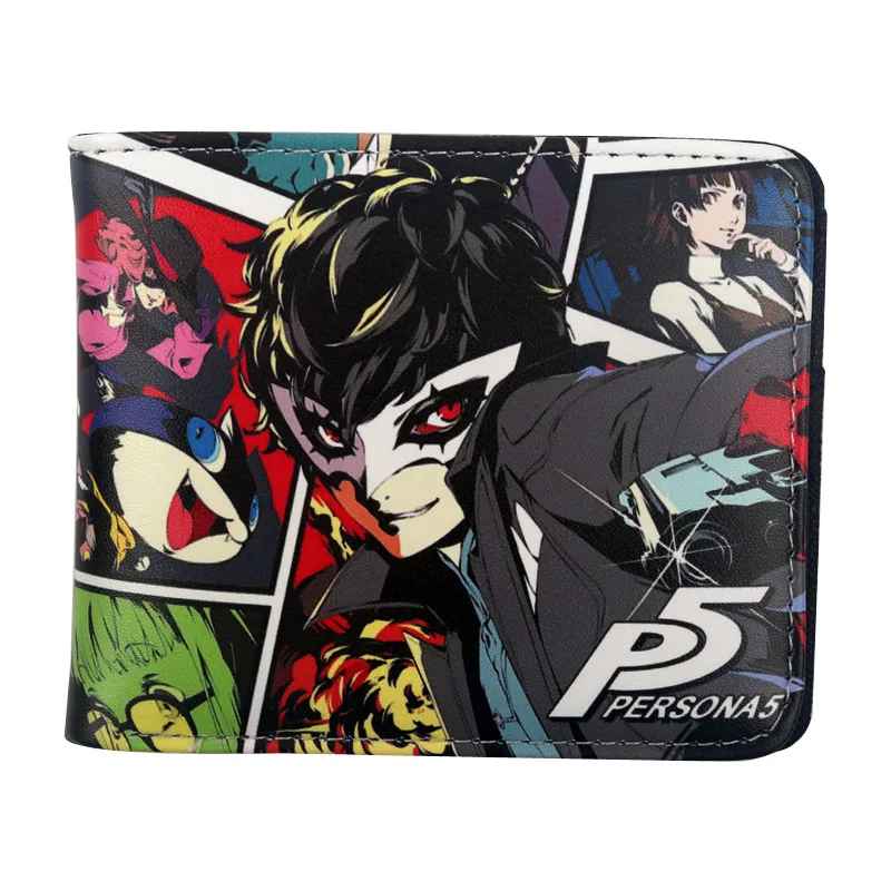 Persona 5 косплейная Сумочка Мультфильм Двойные кошельки из искусственной кожи чехол-бумажник с застежкой на молнию карман для монет держатель для карт