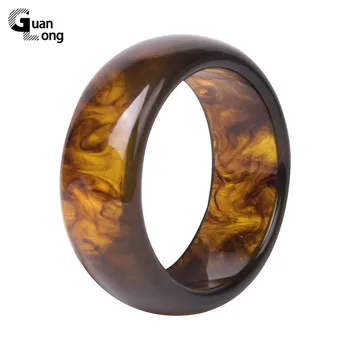 

Guanlong Colorful Fashion Acrylic Bracelets Bangles Femme Resin Wide Bangles for Women Big Indian Bangle Simple Vintage Jewelry