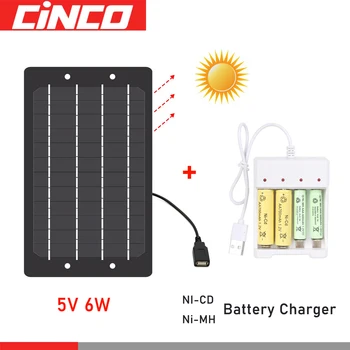 

DC 1.2V 3 4 Slot AA/AAA Rechargeable Battery Charger Controller 5V6W Solar Panel Outdoor Battery Charger Adapter 5V USB Plug