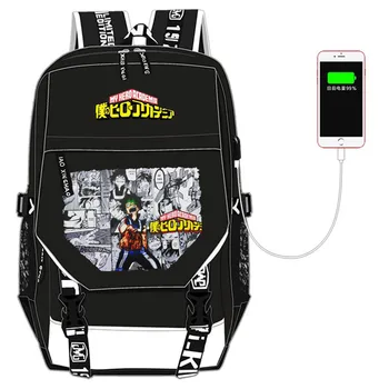 

Boku no Hero Academia Laptop Backpack Nylon Large Backpacks USB Charging Women Men Travel Bagpack School Shoulder Mochila