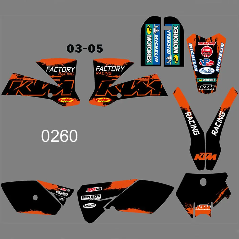 

New Full Graphics Decals Stickers Custom Number Name Glossy Bright Stickers Waterproof for KTM 85 SX SX85 2003 2004 2005