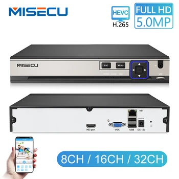 

MISECU H.265 Netwok Video Surveillance Recorder 8CH 16CH 32CH 5MP 4MP 2MP Output Motion Detect ONVIF NVR for IP Camera Metal 3TB