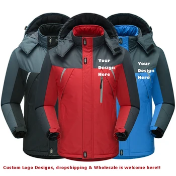 

2019 Men Winter Waterproof Windbreaker Jackets Thicken Outwear Coats Hoodies Parkas Anti Cold Warmer Custom DIY Design Outdoor C