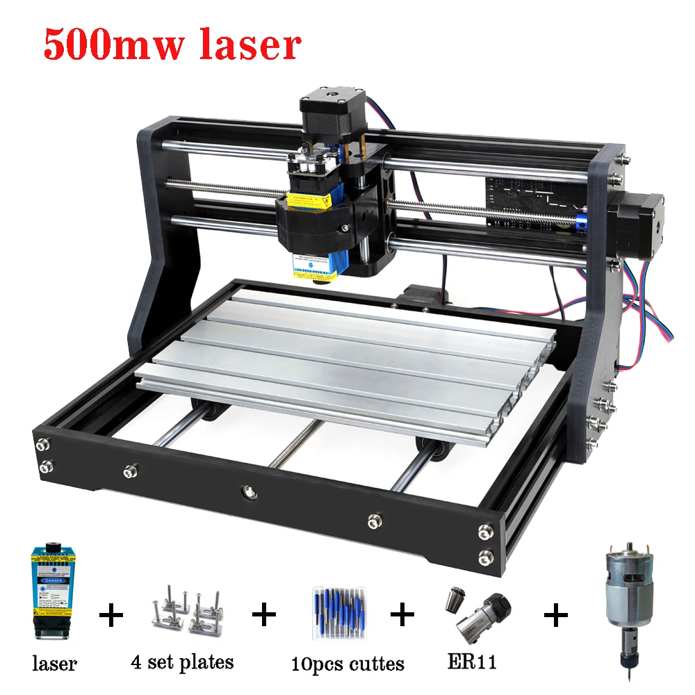 500mw laser CNC 3018 Pro лазерный гравировальный станок 3 оси фрезерный DIY Лазерный гравер для скульптуры дерева поддержка офлайн 0,5 Вт-15 Вт Лазерный Резак - Цвет: 500mw laser
