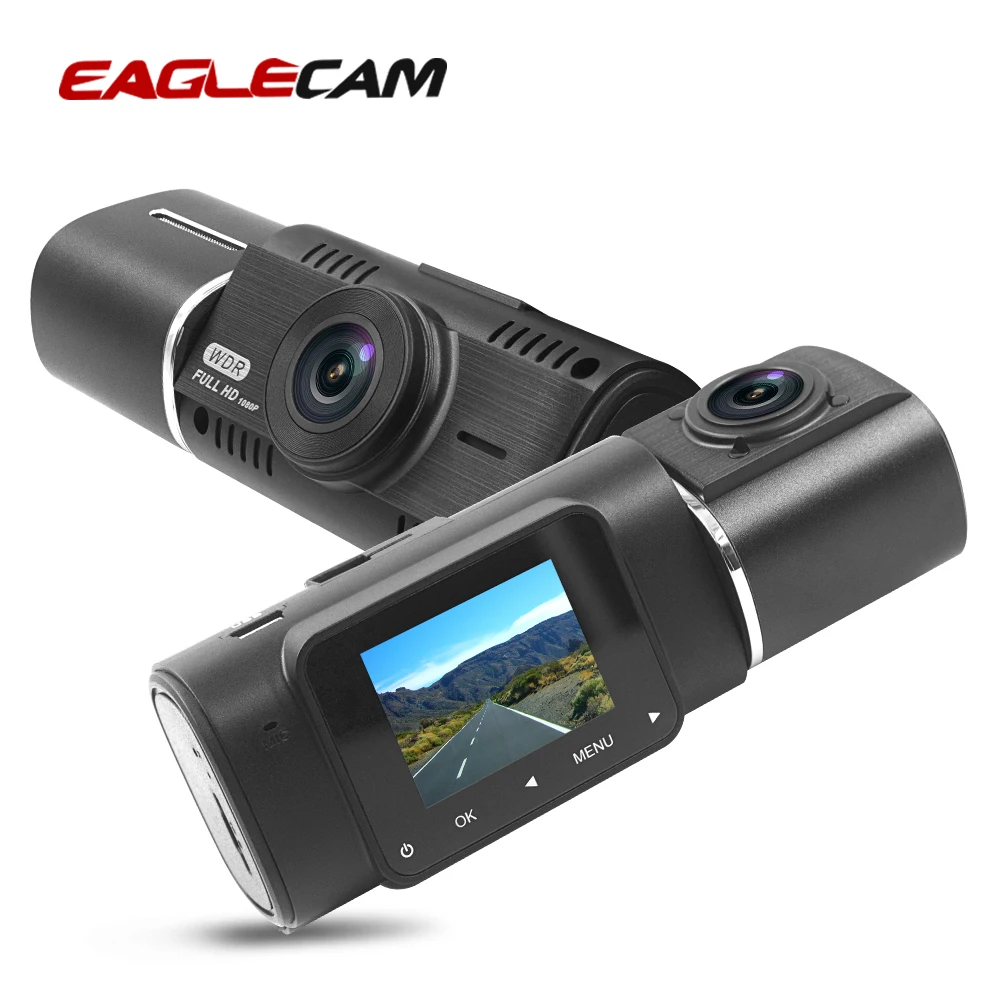 Автомобильный видеорегистратор GPS с двумя объективами Full HD 1080 P 170 градусов