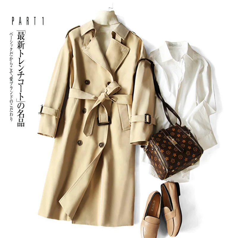 

Zoj Quality Elegant French Double Breasted Trench Coat Women's Long 2019 Autumn And Winter WOMEN'S Coat Europe And America WOMEN