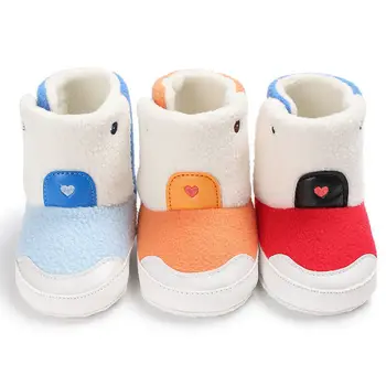 

Baby Boots Plush Winter Baby Shoes Soft Boots Non-Slip Sheep Patch Infant Boots for Boys Girls Snowshoes