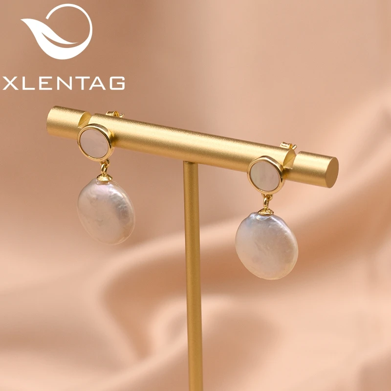XlentAg круглые серьги мозаика ракушка для женщин подарок маме на день рождения