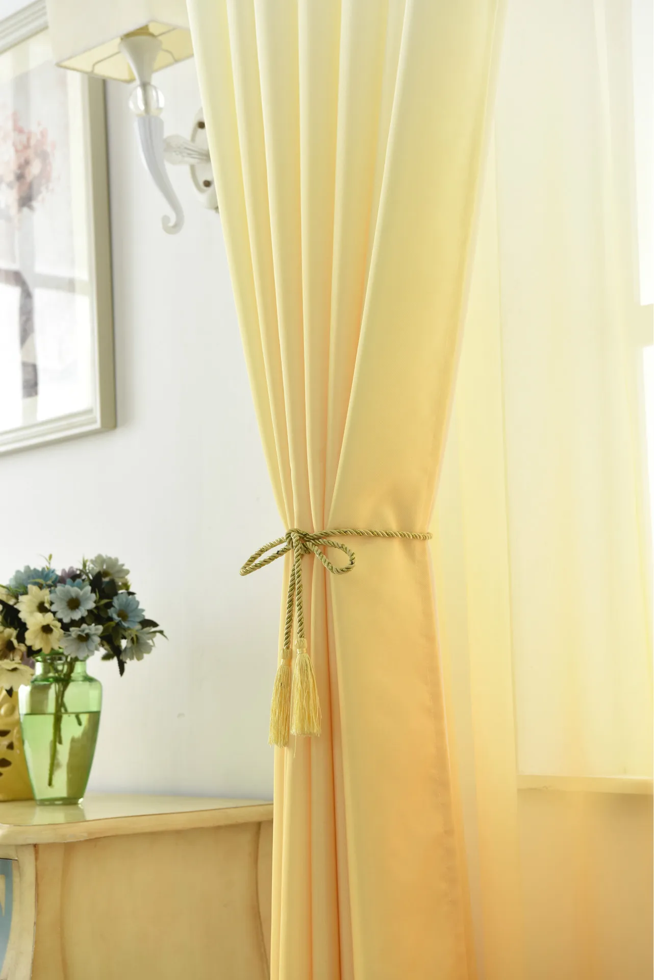 Simple Modern High-quality High-grade Yarn Teli Lun Thick Curtain Curtains Gradient Color Wild Curtains for Living Room Bedroom