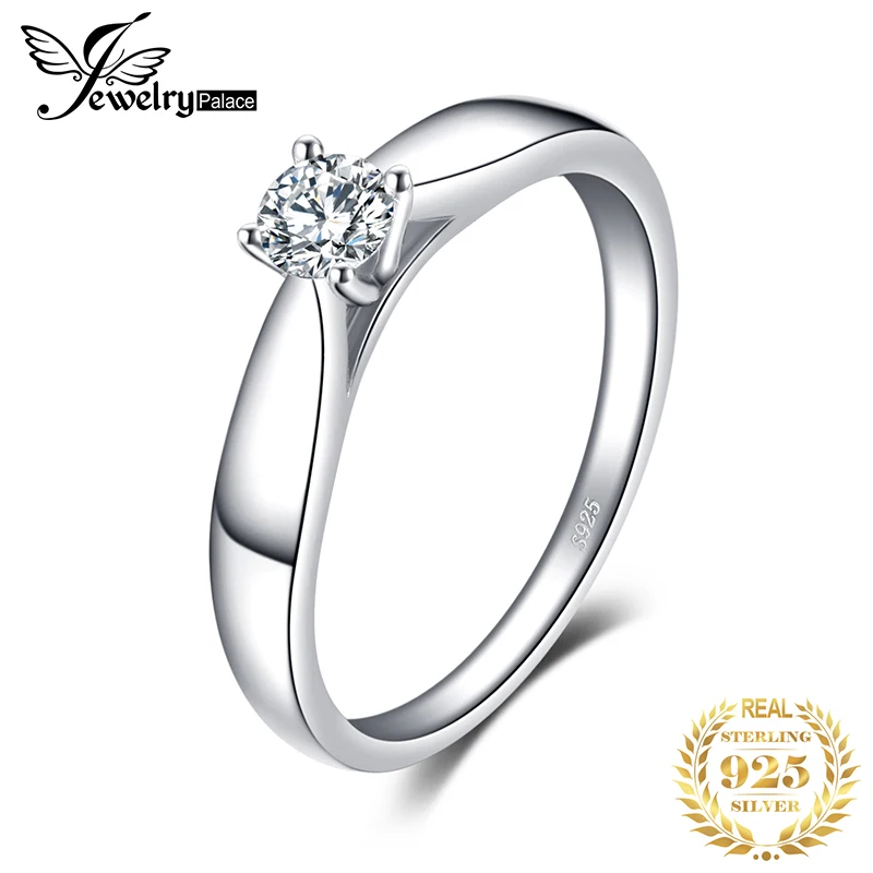 

Girl Simulated Diamond Anniversary Engagement Ring Genuine 925 Sterling Silver Jewelry Delicate Stylish silver jewelry for women