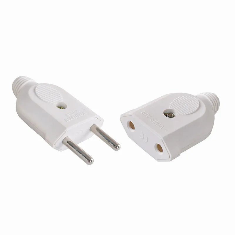 Adaptateur d'alimentation électrique AC européen à 2 broches, prise mâle,  prise femelle, fil adaptateur, rallonge