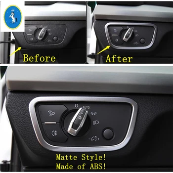 

Yimaautotrims Auto Accessory Front Head Lights Headlights Switches Button Protector Panel Cover Trim For Audi Q5 2018 - 2020 ABS