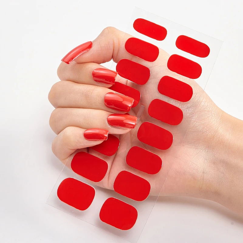 New Year Pure Color Nail Wrap DIY  Decals Plain Decor Stickers Nail Art Sticker Set Minimalist Nail Strip Christmas Nail Sticker