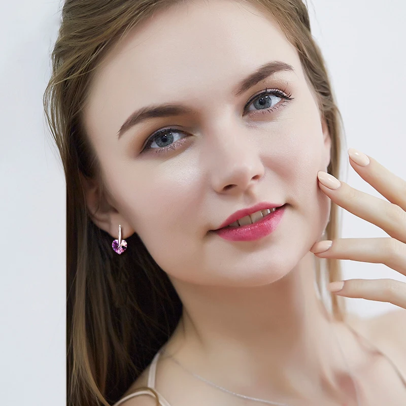 Женские серьги Warme Farben с кристаллами Swarovski, S925, серебристые, синие, в форме сердца, серьги-капли, хорошее ювелирное изделие, вечерние серьги
