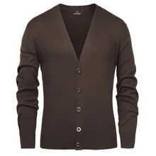 Мужской свитер, Осень-зима, винтажный, тонкий, модный, длинный рукав, v-образный вырез, на пуговицах, Вязанное пальто, теплый, однотонный, трикотаж, кардиган, пальто