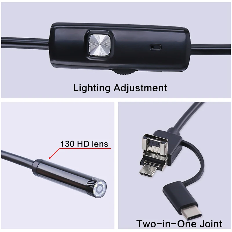 USB эндоскоп Камера 8/7/5,5 мм Водонепроницаемый инспекции Камера 1/2/3,5/5 м мягкий проводной бороскоп эндоскоп с 6 светодиодами для ПК с системой андроида