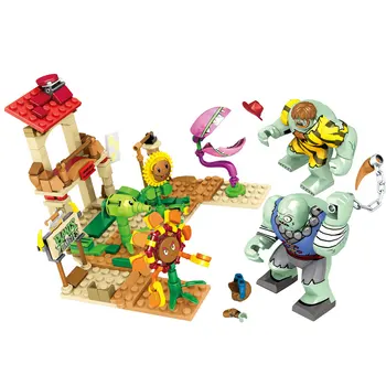 

8Pcs Plants Vs. Zombies City Farm Zombie Sun Flower Action Figures Building Blocks Bricks Toys Juguetes lepining Xmas Gift