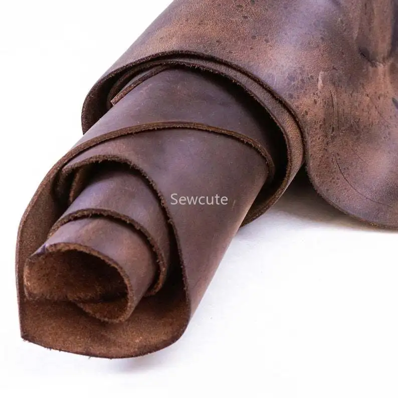 Coffee Brown Cowhide Leather Square 1