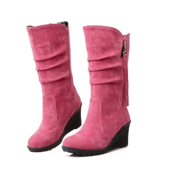 

Women's boots winter thickening warm women's frosted leather winter boots