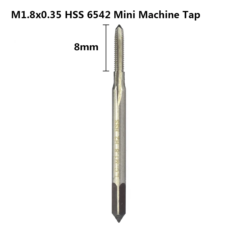 1 шт. HSS 6542 метрический резьбовой кран M1 M1.2 M1.4 M1.6 M1.7 M1.8 мини-сверло Прямой Флейта машина винтовой кран - Цвет: M1.8x0.35