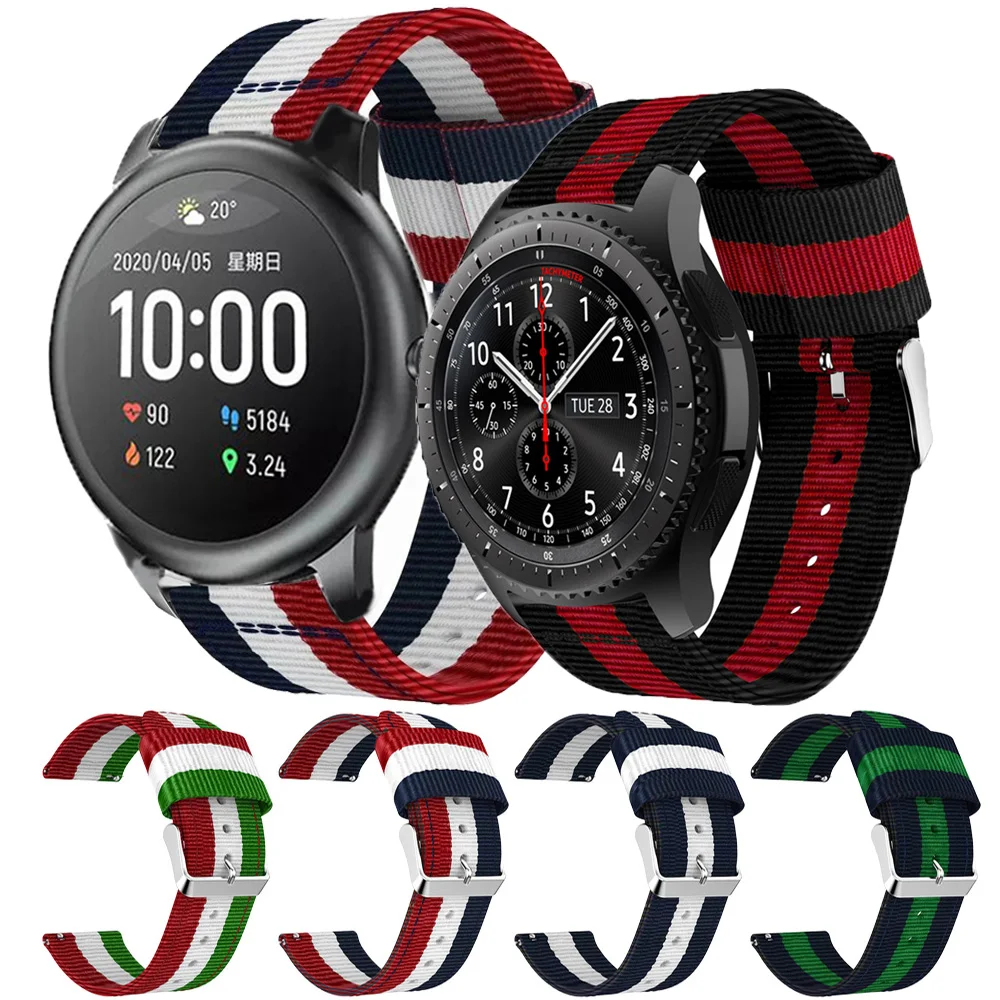 Для Samsung Gear S3/galaxy watch 46 для Xiaomi Huami haylou solar ls05/Amazfit GTR 47 нейлоновый браслет EasyFit 22 мм