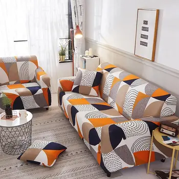 

Four Season Printed Elastic Living Room Stretch Sofa Cover Soft Washable Non-Slip All-inclusive Cushion Polyester Slipcover