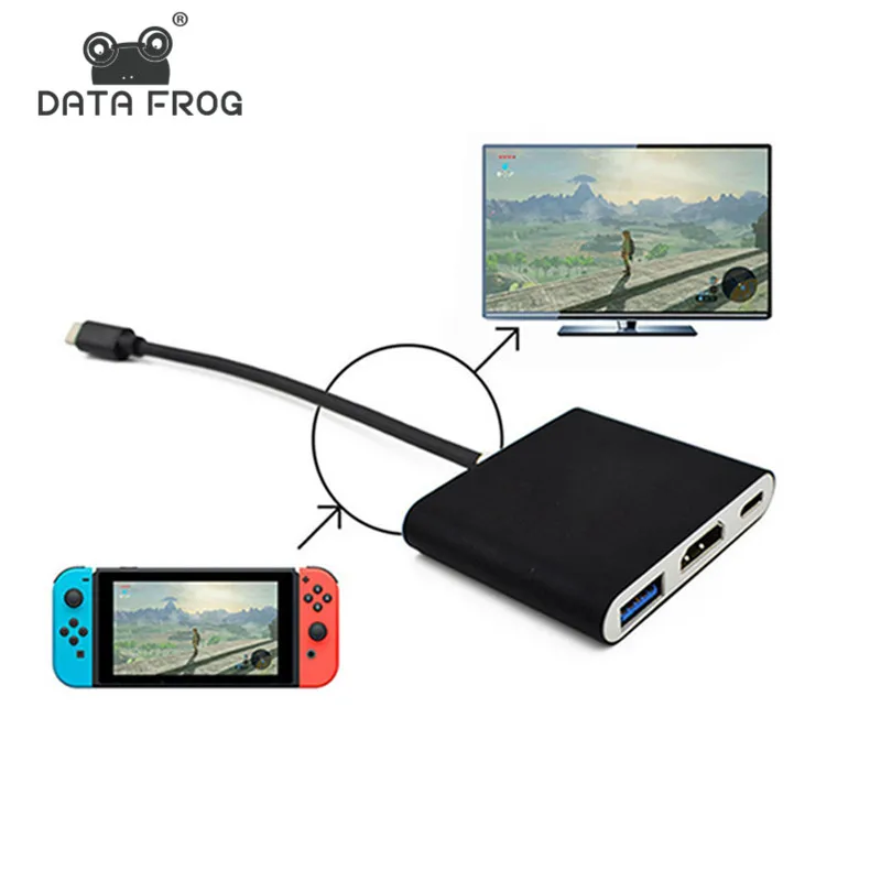 Skup Dane żaba HDMI adapter typu c dla przełącznik do nintendo centrum USB C na HDMI Mini stacja dokująca HD transferu dla MacBook Xiaomi laptop telefon